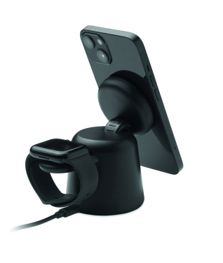 Logo trade promotional gifts image of: 3 in 1 wireless charger 15W